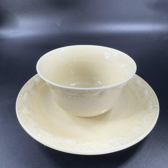 Antique Adams Titian Ware Royal Ivory Della Robbia Teacup Saucer Porcelain Set - Picture 6 of 16